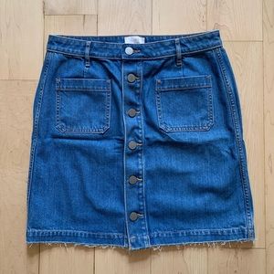 NWOT LOFT Outlet Button-Up Denim Skirt